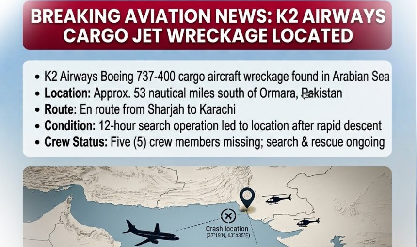 Aviation Alert: Wreckage of K2 Airways Cargo Jet Located in Arabian Sea